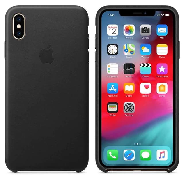 كفر جلدي أصلي لآيفون XS Max  من Apple - أسود