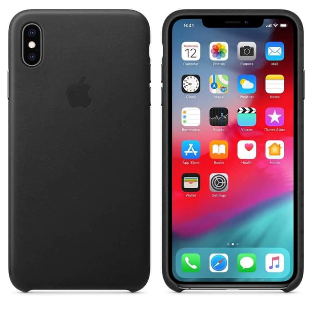كفر جلدي أصلي لآيفون XS Max  من Apple - أسود