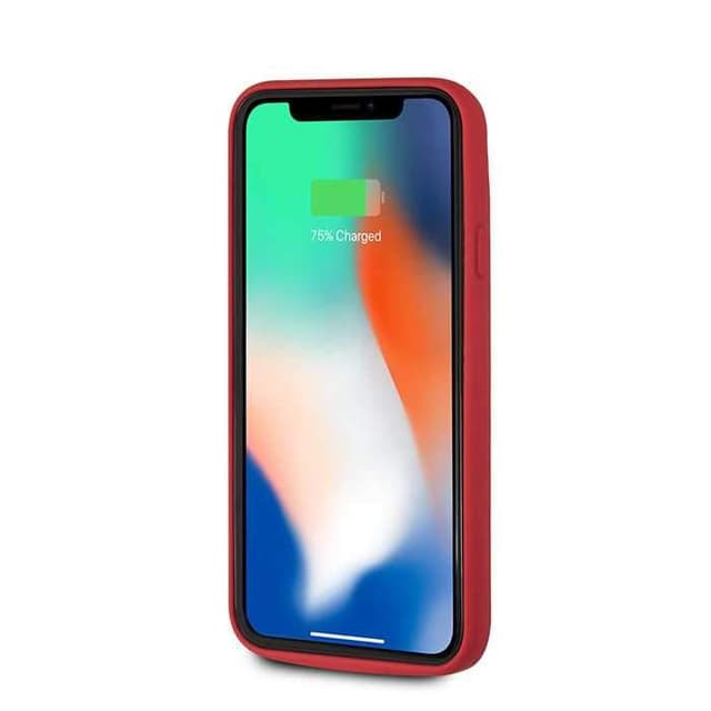 كفر مدمج مع بور بانك من فيراري 3600mAh لايفون X - احمر