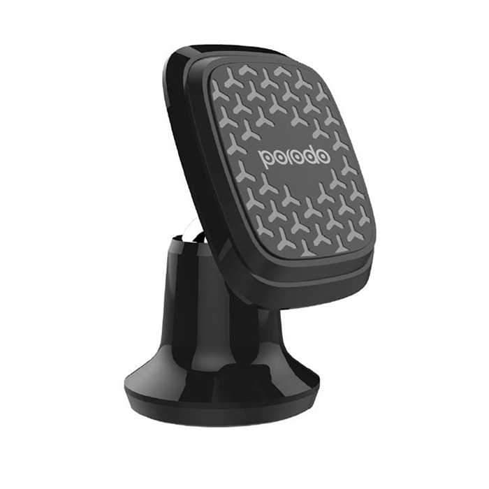 porodo magnetic silicone aluminum alloy dash mount black