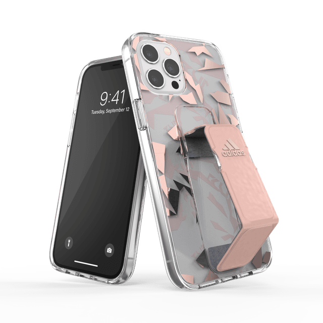 كفر مع حامل Adidas - SPORT Apple iPhone 12 Pro Max Clear Grip Case or Stand - زهري
