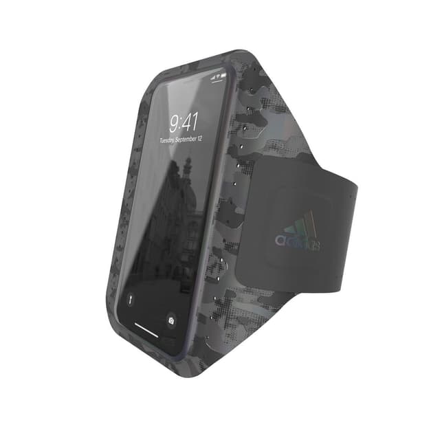 adidas originals universal sports armband l phone holder touchscreen compatible adjustable strap reflective denim print 3x pockets including a key pocket fits up to 6 5 phone black