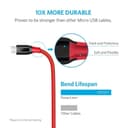 سلك أنكر باورلاين+ميكرو يو أس بي بطول 6 أقدام أحمر Anker PowerLine+ Micro USB Cable 6ft - Red