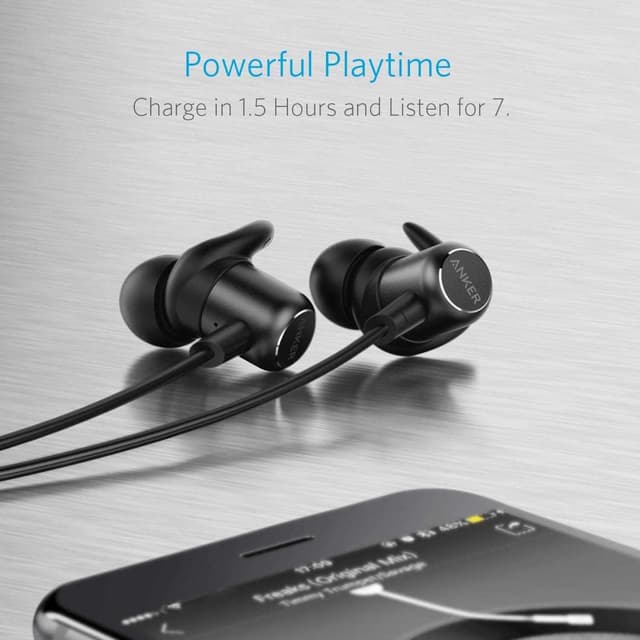 سماعات أنكر ساوندبودز سليم أسود (أوفلاين) Anker SoundBuds Slim UN  Black Offline - 172465