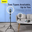 baseus selfie ring light with long tripod stand cell phone holder