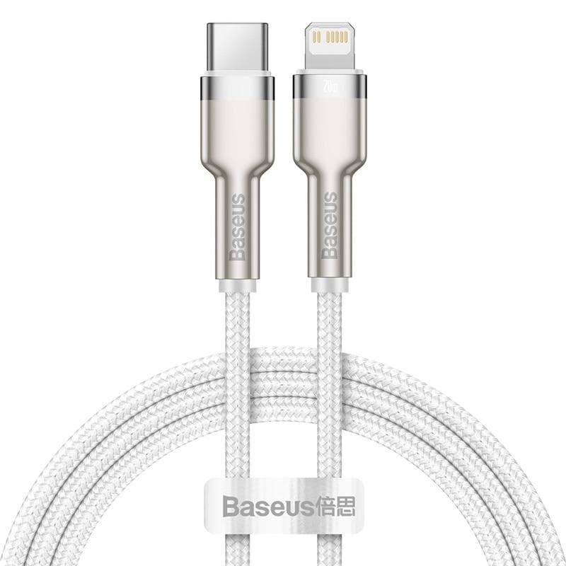 كابل Baseus Cafule Series Metal Data Cable Type-C to iP PD 20W 2m 2 متر - أبيض