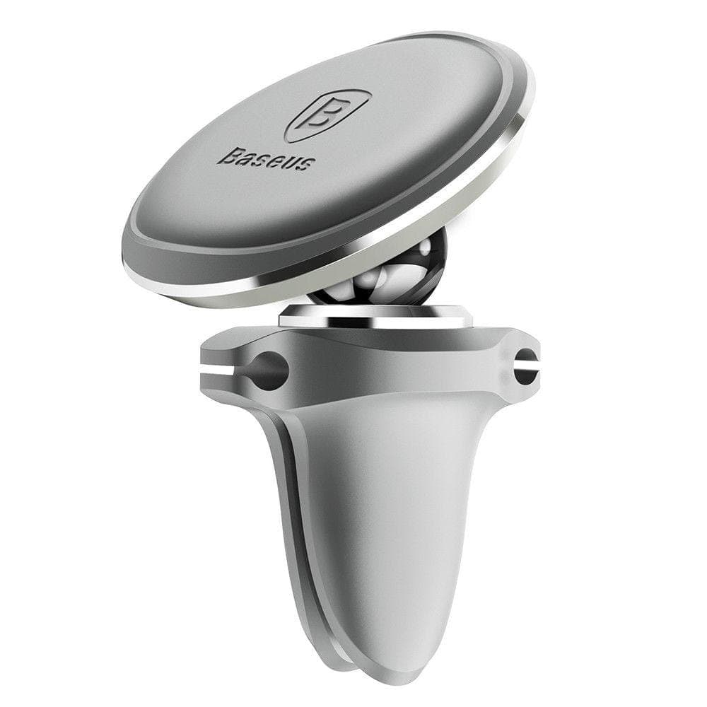 baseus magnetic air vent car mount holder with cable clip silver