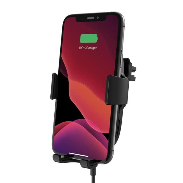 belkin boostcharge auto clamping wireless car charger w vent mount 10w automatic arm closing technology fast qi charging for apple iphone 12 11 pro max x 8 plus android phones black