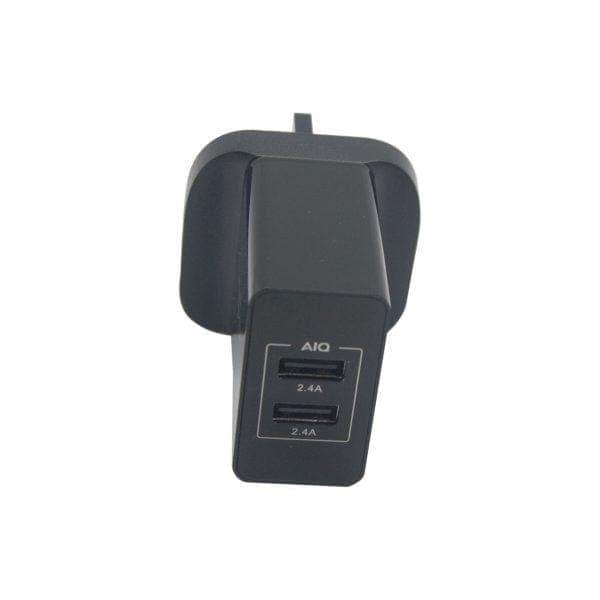 brave 2 port usb wall charger black