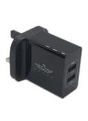 brave 2 port usb wall charger black