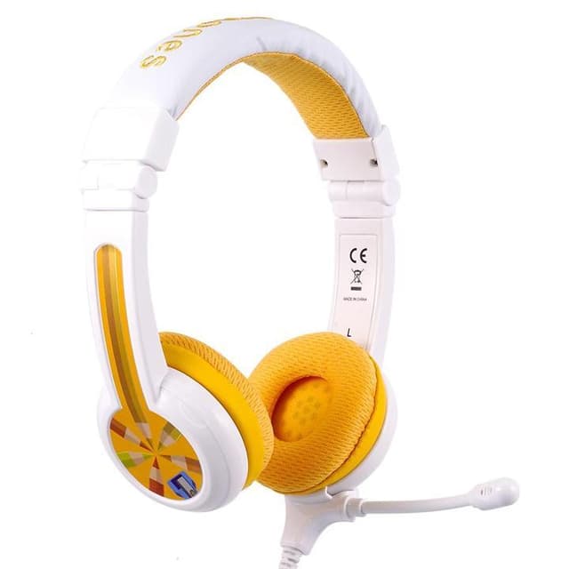 buddyphones school plus kids headphones high performance beam mic detachable buddycable for sharing foldable cushioned headband a ellow