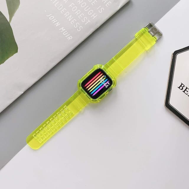 Green Lion Green Ultra Transparent TPU Watch Band with Case for Apple Watch