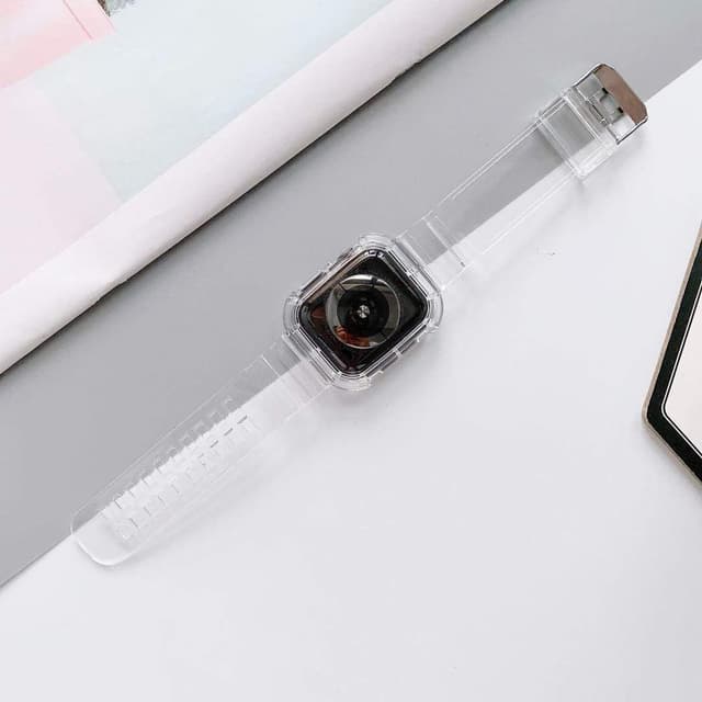 Green Lion Green Ultra Transparent TPU Watch Band with Case for Apple Watch