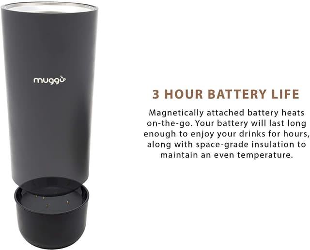 Muggo 12 oz temperature control mug with 3 hour battery life