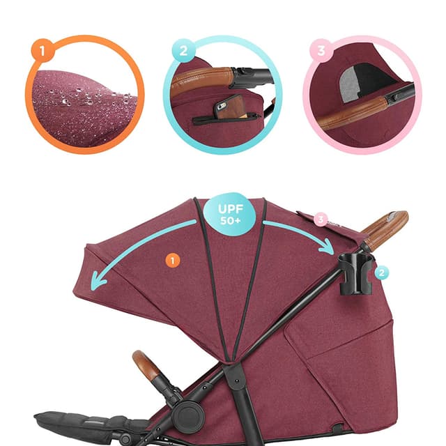 عربة لون خمري Kinderkraft GRANDE LX