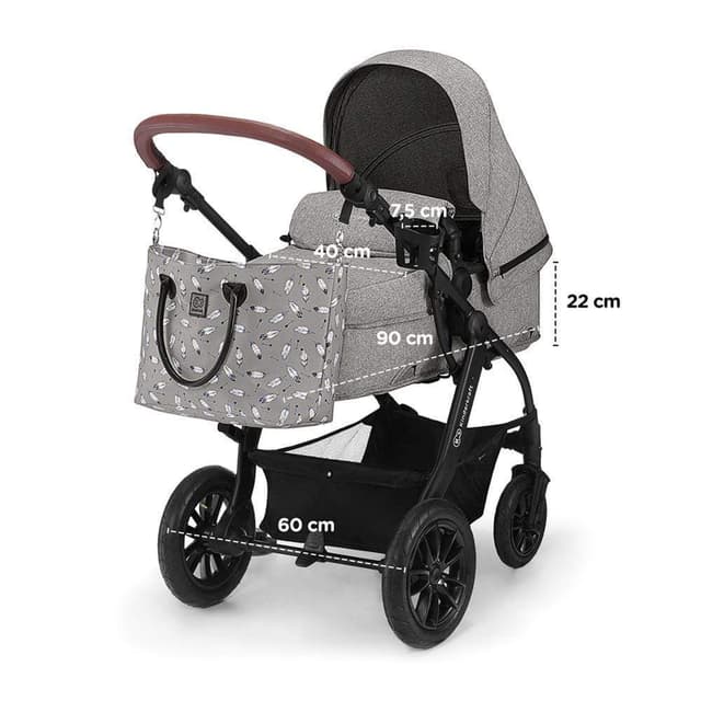 عربية اطفال قابلة للطي رمادية كيندر كرافت kinderkraft Grey Foldable Carriage
