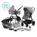 عربية اطفال قابلة للطي رمادية كيندر كرافت kinderkraft Grey Foldable Carriage