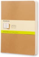 moleskine cahier journal set 3 notebooks with plain pages cardboard cover with visible cotton stiching color kraft brown extra large 19 x 25 cm 120 pages