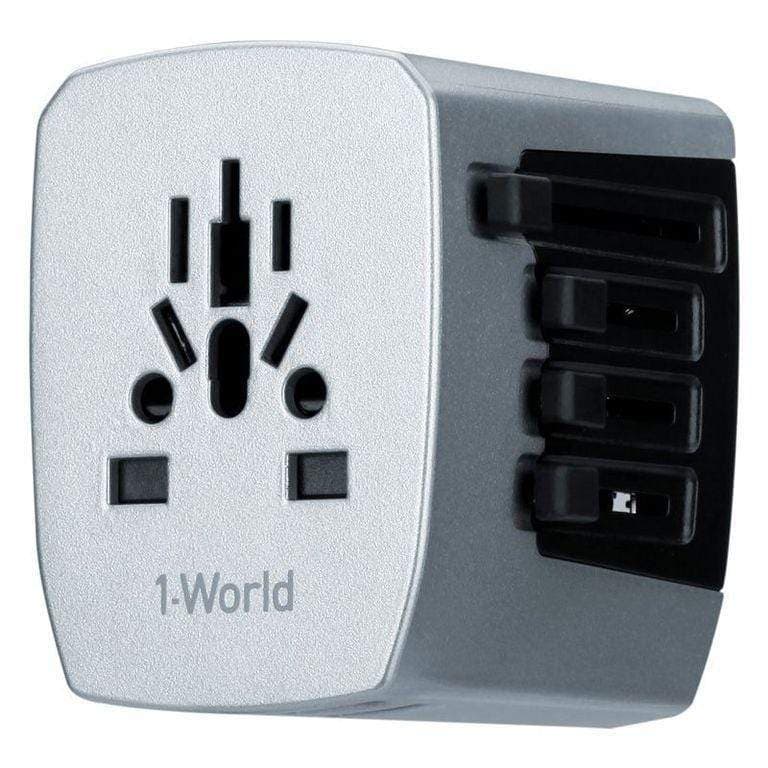 momax 1 world travel ac adaptor 4 port usb a black