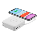 شاحن محمول مع باور بانك ومقبس Q.POWER WIRELESS PORTABLE PD CHARGER MOMAX - أبيض