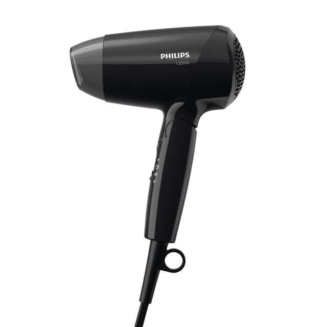 مجفف شعر فيليبس 1200واط 3 إعدادات أسود Philips 3 Settings1200W Essentialcare Hair Dryer