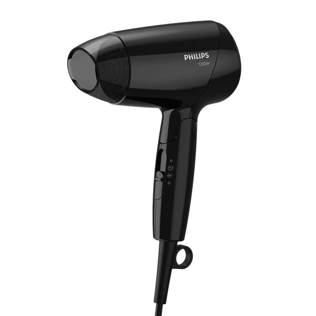 مجفف شعر فيليبس 1200واط 3 إعدادات أسود Philips 3 Settings1200W Essentialcare Hair Dryer