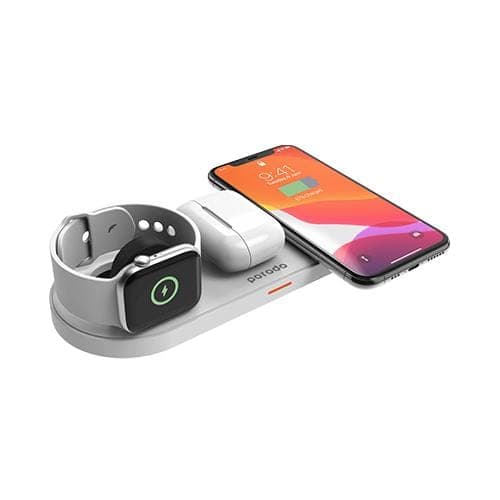 قاعدة شحن 4 في 1 Porodo  Charging Station 7.5W/10W  – أبيض