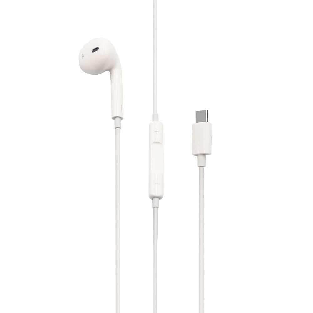 Porodo Mono Earphone With Type-C Connector - White