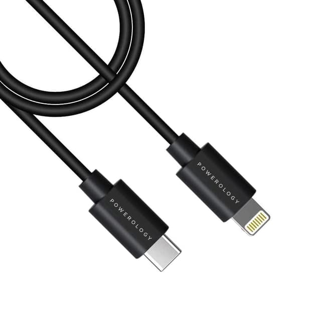 powerology usb c to lightning cable 3m black