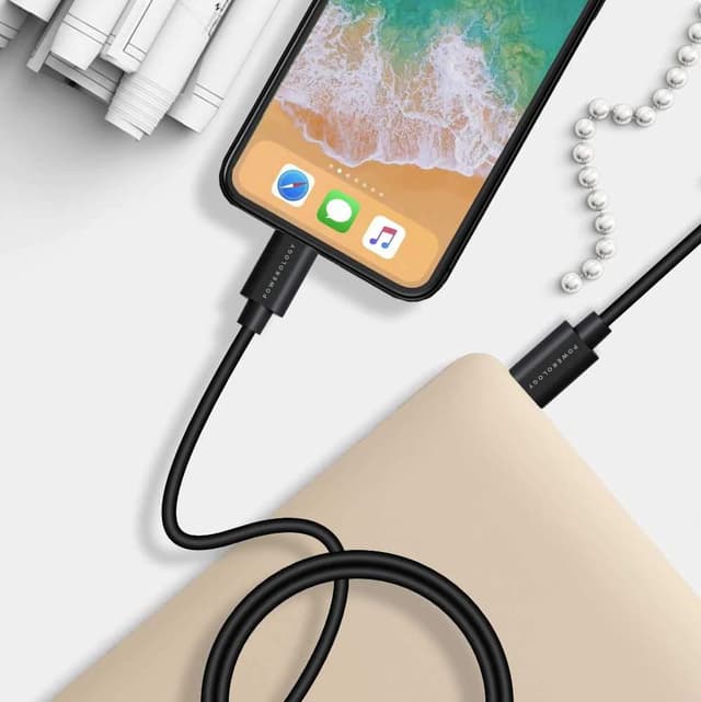 powerology usb c to lightning cable 3m black