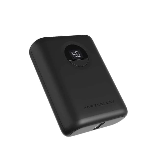 powerology ultra compact power bank 10000mah pd 18w black