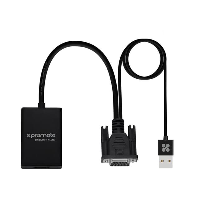 Promate VGA to HDMI Converter Adaptor 1080p HD Resolution with Audio Support TV AV HDTV