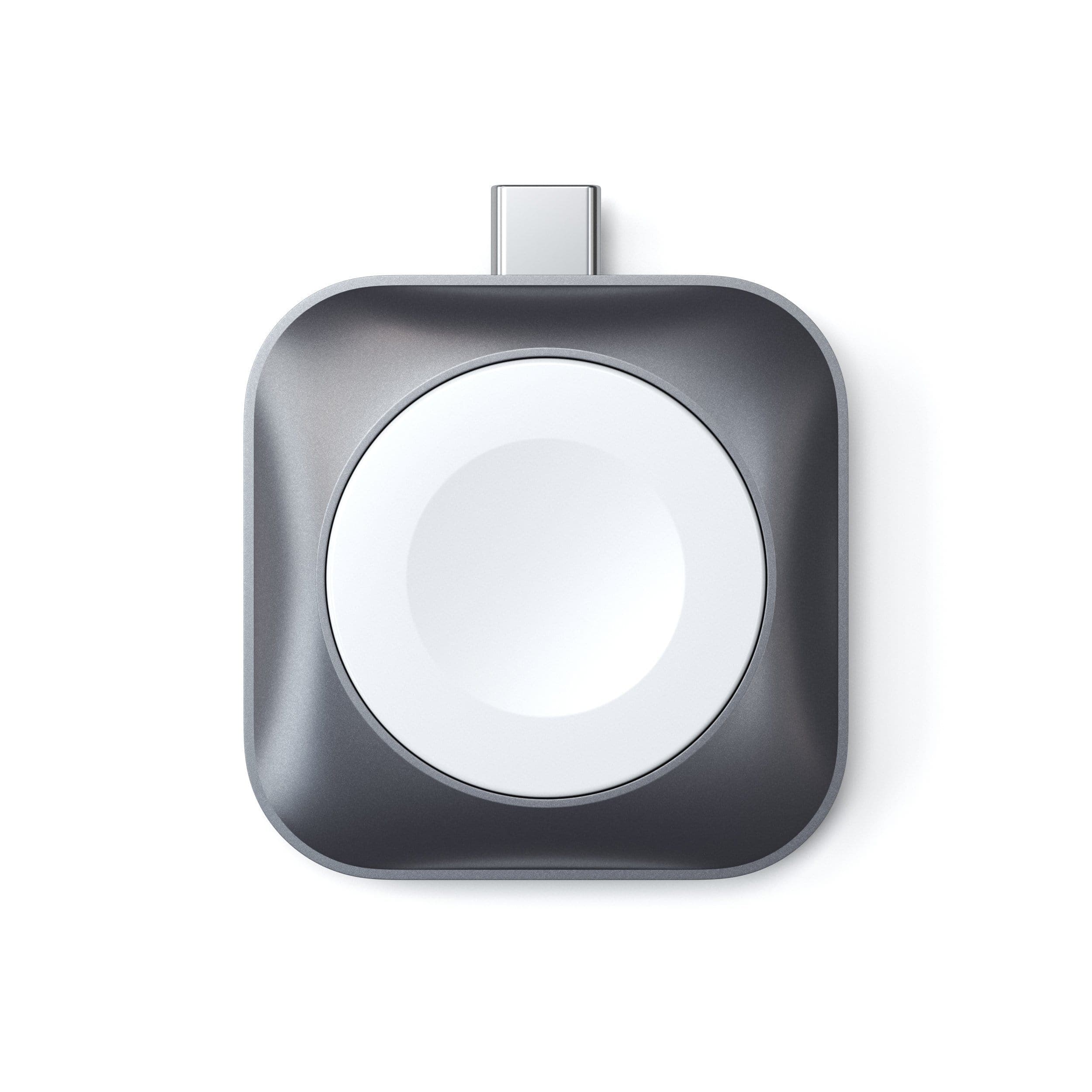 شاحن ساعة ابل مغناطيسي بمنفذ تايب سي أبيض/رمادي ساتشي Satechi White/Gray Usb c For Apple Watch Magnetic Charging Dock For Apple Watch