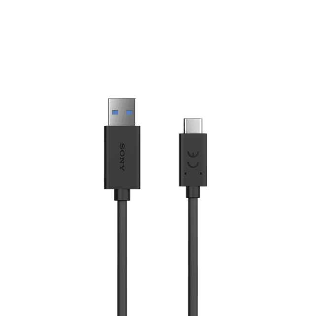 كيبل لون أسود SONY Charging Cable USB 3.1 USB-A to USB-C, High speed data transfer (10Gbps)