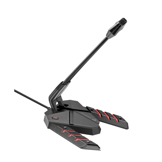 Vertux Streamer 3 USB Gaming Microphone. High-Intensity Flexible Neck Anti-Vibration Microphone with Multi-Colour LED-Backlit, 3.5mm Audio Port, Mute Button and Metallic Weight Stand