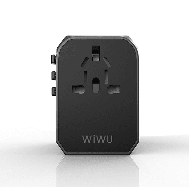 قابس السفر الذكي WIWU UA-301 TRAVEL MATE UNIVERSAL PLUG ADAPTER & TYPE-C - BLACK