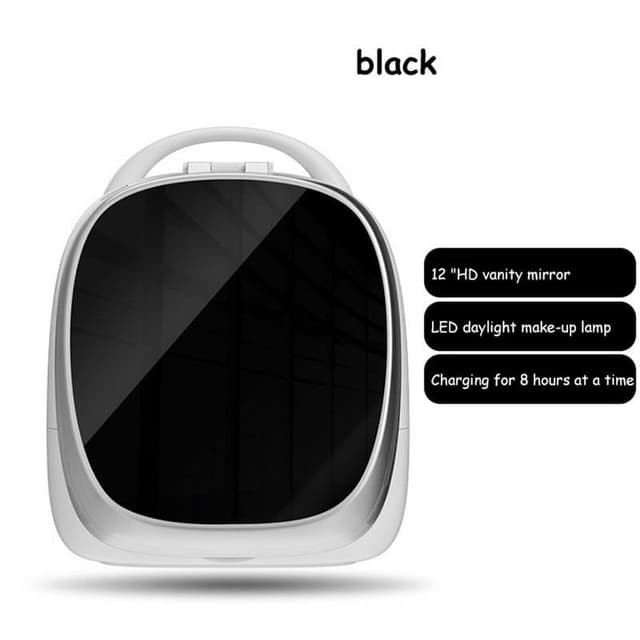 Xiaomi elfa magic box led light makeup organizer hd mirror cosmetic storage box protable creative beauty box detachable desktop organizer dropshipping showing date time temparature