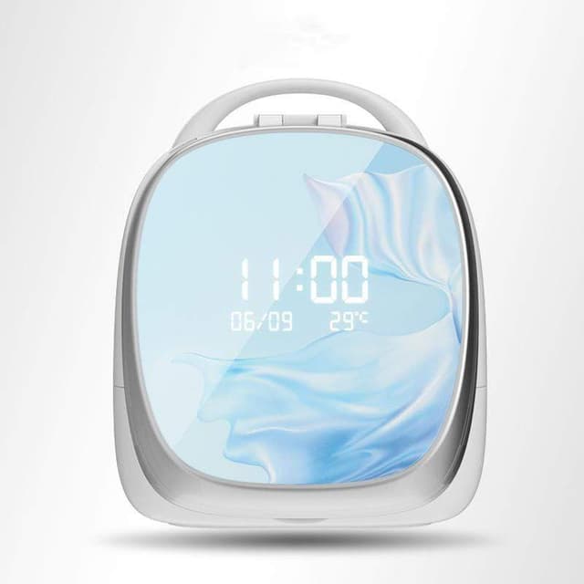 Xiaomi elfa magic box led light makeup organizer hd mirror cosmetic storage box protable creative beauty box detachable desktop organizer dropshipping showing date time temparature
