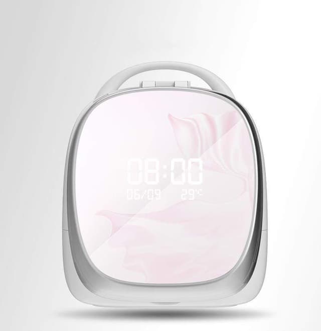 Xiaomi elfa magic box led light makeup organizer hd mirror cosmetic storage box protable creative beauty box detachable desktop organizer dropshipping showing date time temparature