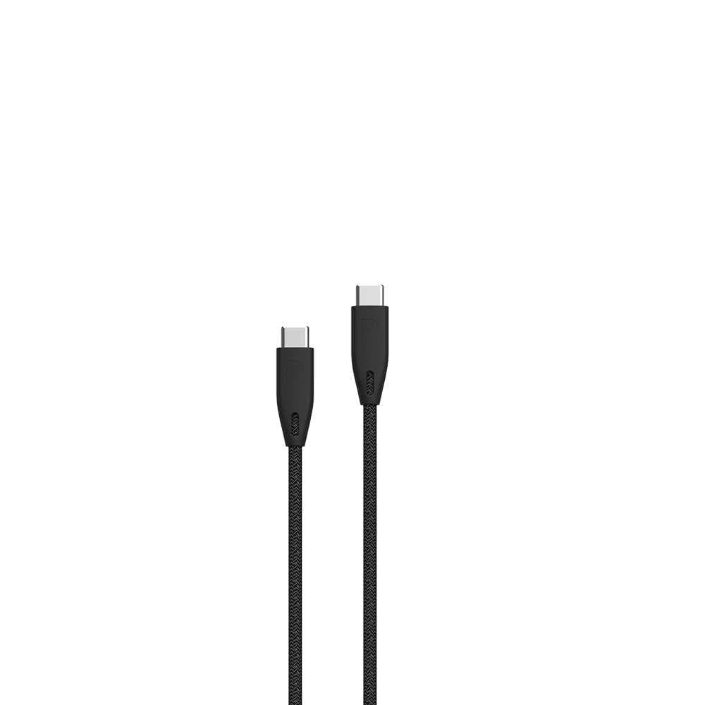 وصلة تايب سي 2 متر 3 أمبير بورلوجي أسود Powerology Braided Type-C Cable