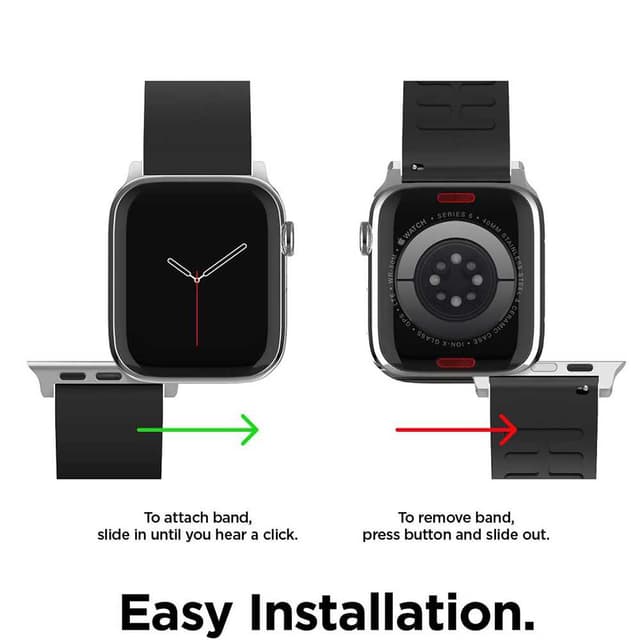 سوار ساعة ابل 40 ملم ايلجو أسود Elago Premium Fluoro Rubber Strap For Apple Watch