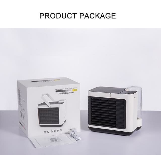 OEM Anion Air Cooler Usb Rechargeable Mini Small Home Desktop Air Conditioning Cooling Fan Desktop Water Cooling Fan