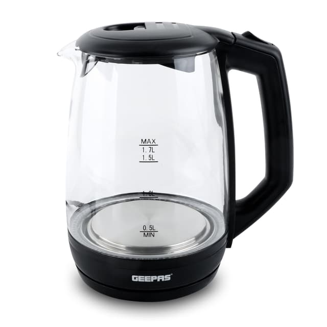 غلاية جيباس كهربائية للماء بسعة 1.8 لتر Geepas - Electric Glass Kettle