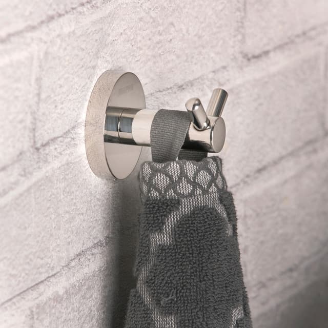 Geepas GSW61039 Double Hook Wall / Wall / Door Hanger Made of Durable Stainless Steel and Rust-Resistant Chrome Finish, 8-Kgs Load Bearing Capacity