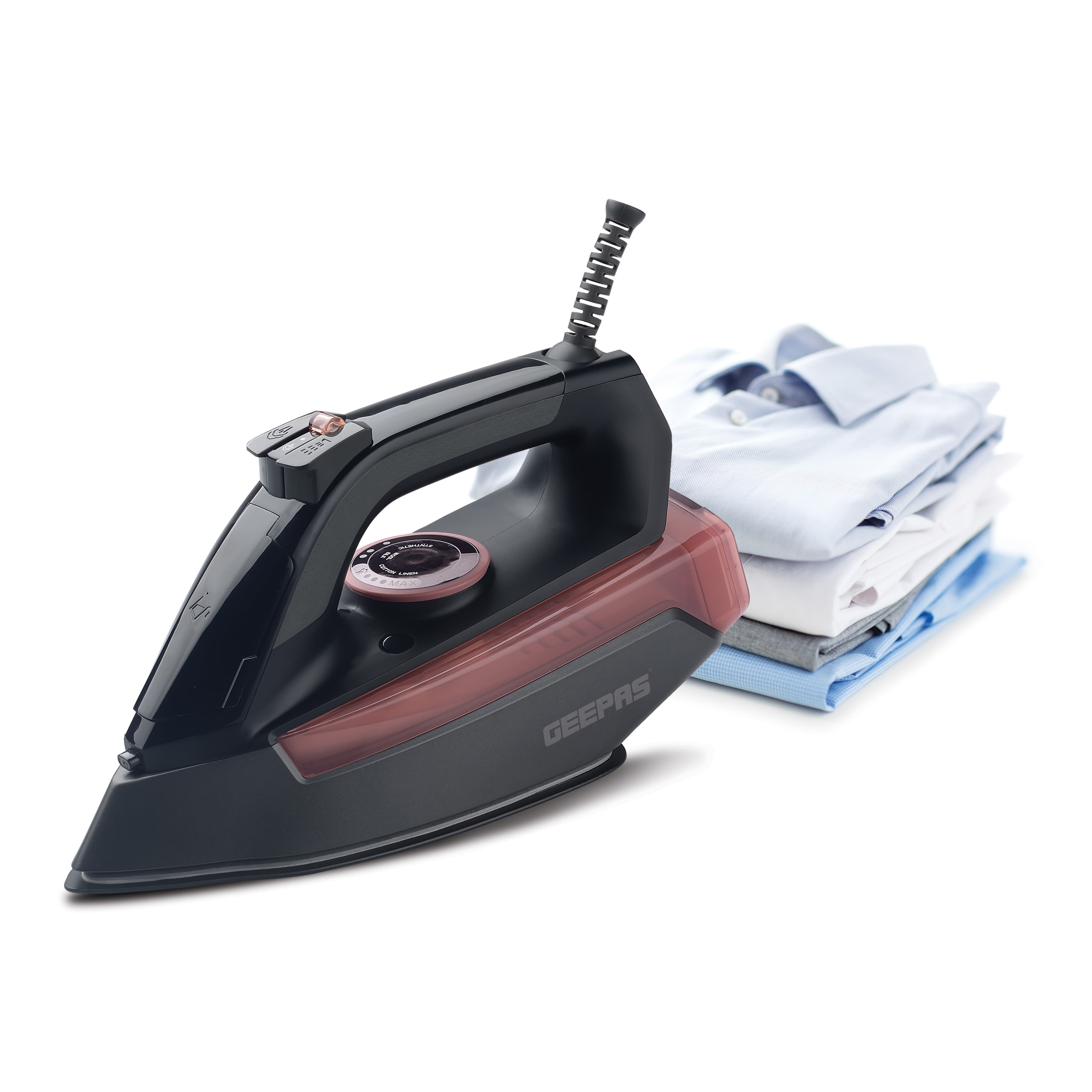 Geepas Powerful Safe Durable 2400W Ceramic Steam Iron with Temperature Control & Dry & Steam Function GSI7791