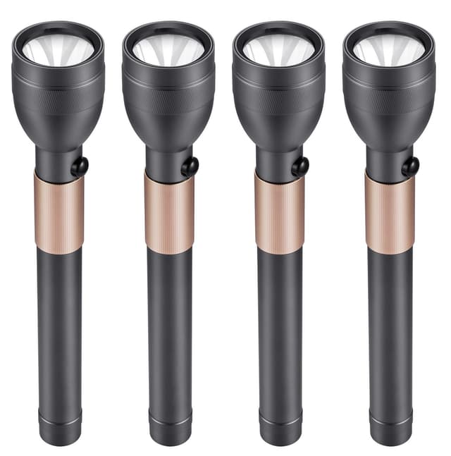 Geepas 4 In 1 Rechargeable Waterproof LED Flashlight - 330 Lumens Super bright Light with 2 Hours Continuous Working- Ideal for Campinf, Trekking, Patrolling & More