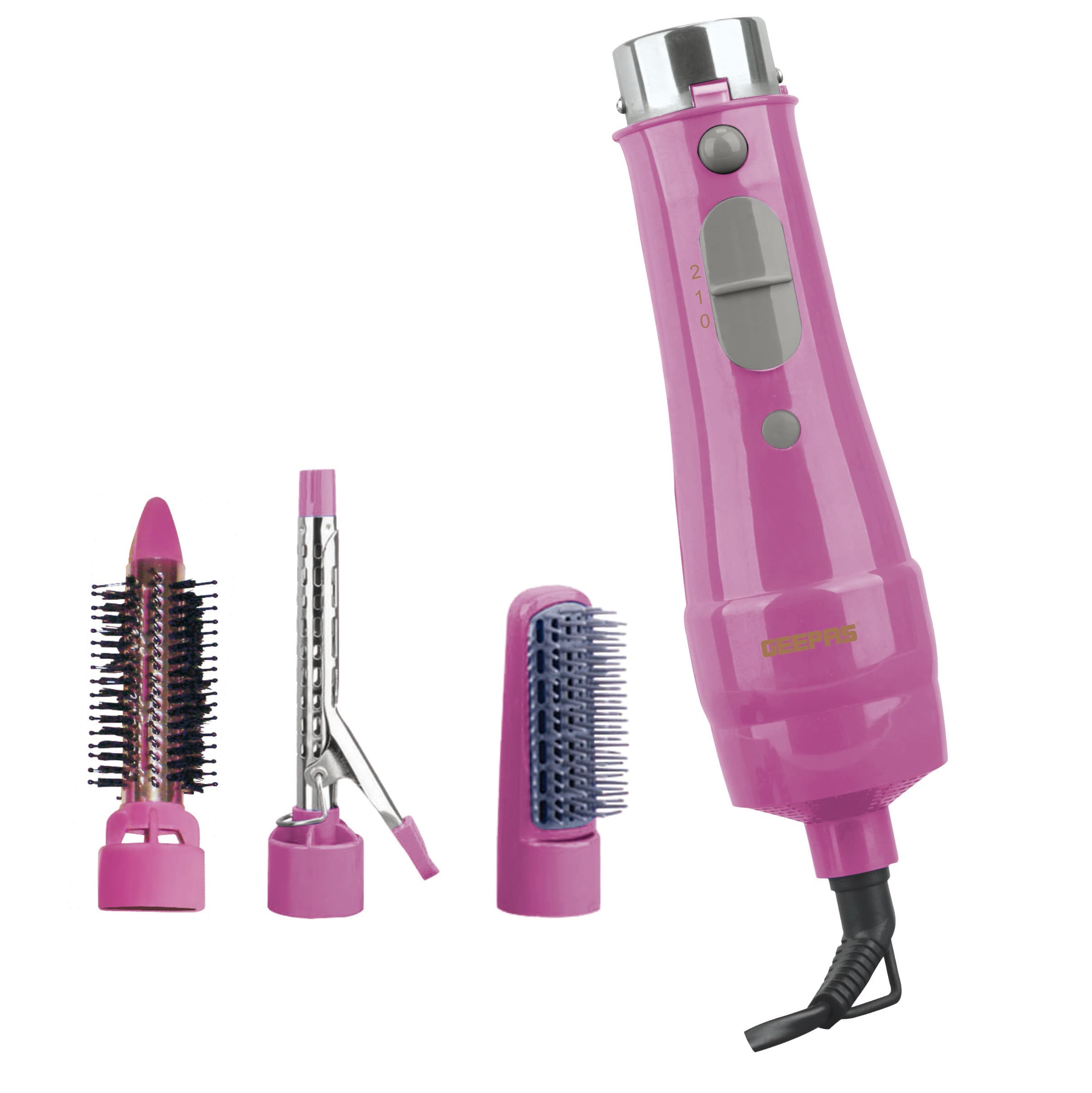 Geepas GH714 4-in-1 Hair Styler - 2 Speed Settings, Overheat Protection, 360 Swivel Cord & Cool Function - Multi-Functional Salon Hair Styler - 2 Years Warranty