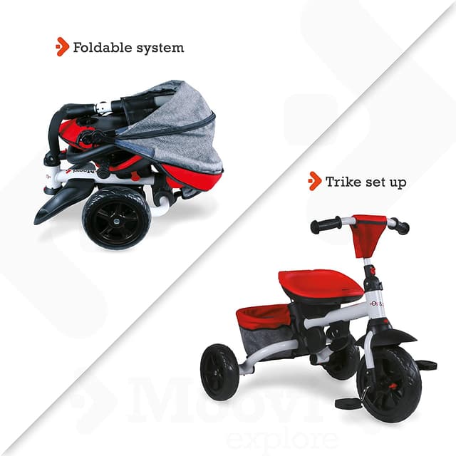 عربة أطفال متعددة الوظائف MONDO ON&GO TRIKE EXPLORE RED