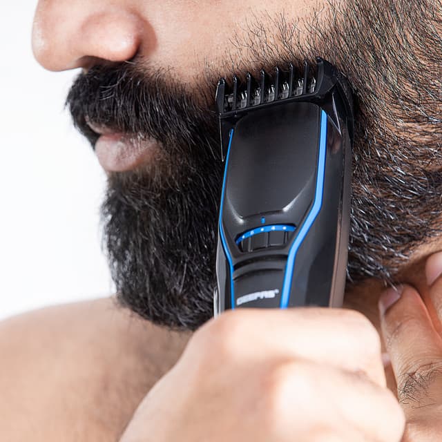 Geepas Gtr56011 Stubble Trimmer - Rechargeable Cordless Hair Clipper & Grooming Kit For Men |Ideal Edging Beards Mustaches | 2 Years Warranty