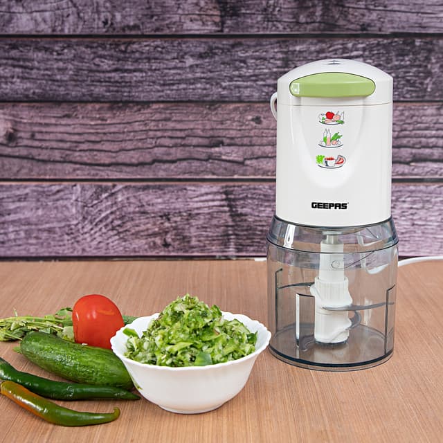 Geepas GC5477 400W Multi Chopper - 500ML Jar Capacity, 4 Stainless Steel Blades, 2 Speed, Mini Food Processor- Perfect for Blending & Chopping Fruits, Vegetables & More